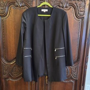 Tahari Black Blazer with Silver Accents 24w
